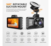 AZDOME Dashcam 3" Auto Kamera 1080P HD Video Recorder DVR Nachtsicht G-Sensor