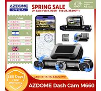 AZDOME Dashcam M660 2.5K+3*1080P 4CH Auto-DVR GPS 5G WLAN Eingebaute 128GB eMMC Sprachsteuerung 24H Parküberwachung Super Nachtsicht