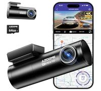 AZDOME M300S Dashcam Vorne Hinten 4K +1080P, WiFi 6, GPS, Englische Sprachsteuerung, Super Nachtsicht, WDR, Loop-Aufnahme, G-Sensor, Parküberwachung 64G Micro SD-Karte
