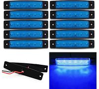 AZHU Seitenmarkierungsleuchten, LKW-Seitenleuchten10pcsAuto-Markierungsleuchten Auto-Seitenblinker Lichter 6SMD LED-Seitenlicht vorne hinten Positionsleuchten 24V für Auto Camper Van (10 pcs, Blau)