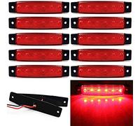 AZHU Seitenmarkierungsleuchten, LKW-Seitenleuchten10pcsAuto-Markierungsleuchten Auto-Seitenblinker Lichter 6SMD LED-Seitenlicht vorne hinten Positionsleuchten 24V für Auto Camper Van (10 pcs, rot)