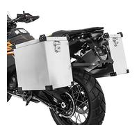 Bagtecs Alukoffer Set 40l + Haltesatz 18mm für Motorrad - Seitenkoffer-Set mit 2x Aluminium Koffer 40l und Anbausatz für Kofferträger mit 18mm Durchmesser