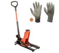 Bahco Wagenheber Rangierwagenheber BH 12000 2 T mit Doppelkolben + Handschuhe