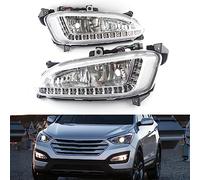 BAKUGO 2 Stück Autoscheinwerfer Tagfahrlicht Nebellampe 12V Für Hyundai Santa Fe IX45 2013-2015
