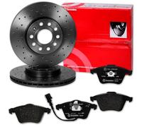 BandelOne enthält brembo Gelochte Bremsscheiben Beläge vorne für Golf 5 Gti Passat R36 A3