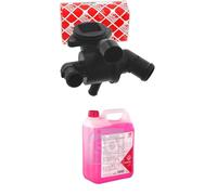 BandelOne enthält Febi Thermostat mit Gehäuse + 5L G12 Kühlmittel passend für 2.0 Tdi Golf 6