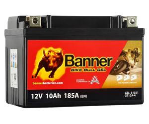 Banner BGTX12A-4 Bike Bull GEL 51021 10Ah Motorradbatterie YTX12A-BS (DIN 51012)