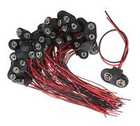 BATHVEVE 50 Stück 9 Volt Batterieanschluss T Form mit 6cm Anschlusskabel aus Pu Leder und Eisen Klein und Schützend für Selbstgemacht Batteriehalter und Ersatz von Alten Verbindern