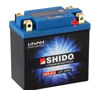 Shido Lithium Motorradbatterie LiFePO4 LB9-B Q 12V