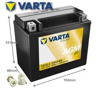 Batterie VARTA TX12-BS / YTX12-BS Powersport AGM geschlossen, 12V/10Ah/CCA:150A (152x88x131mm)