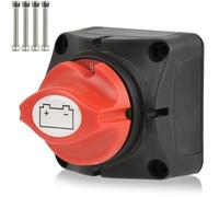 Batterie Trennschalter 12V-48V Batterieschalter, 275A Batterietrennschalter Auto Batterie Hauptschalter Trennschalter Batteriehauptschalter Knopfschalter für Auto LKW Boot Jacht Wohnwagen Motorrad KFZ
