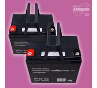 Batterien 2 x 12V 36Ah Blei AGM Akku für Elektrorollstuhl Sunpex WP4012