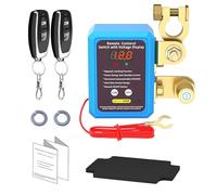 Batterietrennschalter 12V mit Fernbedienung, Batterie Trennschalter 12V 240A mit Spannungsanzeige und 2 Fernbedienung Kill Switch Anti-Diebstahl für Motorrad, Auto, RV, Boot, Yacht, Wohnwagen(Blau)