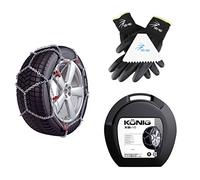 BB-EP Schneeketten Winter-Set für SUV & Transporter - passend für die Reifengröße 205/65 R16 - Kettenhersteller KÖNIG|Thule - mit Ö-Norm 5117/Ö-Norm 5119/TÜV im Set Handschuhen & Eiskratzer