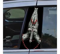 BBTUA 2 Stück Auto B-Säulen Aufkleber für Porsche Cayman (981c) 2015-2016, 3D Dekorfolie für Autofenster Kratzschutz Autofolie Wasserfestes Tuning Zubehör,Praying Hands