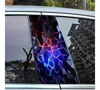 BBTUA 2 Stück Auto B-Säulen Aufkleber für Skoda Kamiq/Fabia/Scala 2019-2024, 3D Dekorfolie für Autofenster Kratzschutz Autofolie Wasserfestes Tuning Zubehör,Geometric