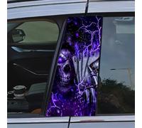 BBTUA 2 Stück Auto B-Säulen Aufkleber für VW Golf 6 Mk6 2008-2014, 3D Dekorfolie für Autofenster Kratzschutz Autofolie Wasserfestes Tuning Zubehör,Purple Reaper