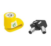 BCR Bremsscheibenschloss Micro gelb/orange Motorrad Bremsscheibenschloss mit rundem Schlüssel Gehäuse und Stift 5,5 mm Bremsscheibenschloss Diebstahlschutz Motorrad