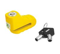 BCR Mini-Scheibenschloss mit Stift Ø 5,5 mm Motorradschloss Diebstahlschutz für Motorrad, Roller, Fahrräder, Bremsscheibenschloss Gelb/Orange mit rundem Schlüssel, Gehäuse und 5,5 mm Stift