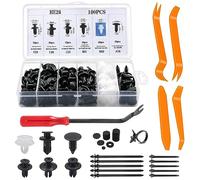 Befestigungsclips Auto Befestigung Clips Set, 135tlg Auto Demontage Werkzeuge Set, mit 6 Arten Kunststoff Spreiznieten Karosserie Clips, Innen-Verkleidung Hebelwerkzeug, Kfz Zubehör