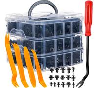 Befestigungsclips Auto und Demontage Werkzeug Set 620 Spreiznieten 4 Entfernungstools Eisen-Hebelwerkzeug Kfz-Zubehör Innenraum 24297