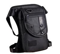 Beintasche Motorrad,Beintasche Modische wasserdichte Canvas-Hüfttasche, lässige Reisetasche for Herren, Motorrad-Beintasche, Hosen-Hüfttasche, 5 Farben(Oxford Black)