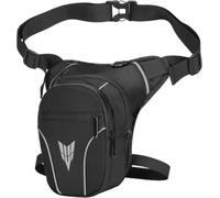 Beintasche Motorrad für Herren & Damen, Verstellbarer Motorrad Tasche Bein, Oberschenkeltasche Multitaschen, wasserdichte Hüfttasche mit Reflexstreifen für Wandern, Radfahren & Camping - Schwarz