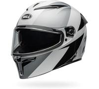 Bell Lithium Shear Gloss ECE6 - Motorradhelm ECE Zertifiziert - Sonnenblende Helm - Polycarbonat Helm - herausnehmbares Innenfutter - verstellbare Passform - Silver/White, Größe: XL
