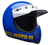 Bell Moto-3 Classic Motocross Helm, blau/weiß/gelb, Größe L (59/60)