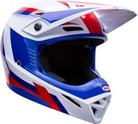 Bell MX-10 MIPS Dyno Motocross-Helm, weiss-rot, Größe M für Männer