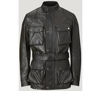Belstaff Trialmaster Motorrad Lederjacke, schwarz, Größe 3XL für Männer