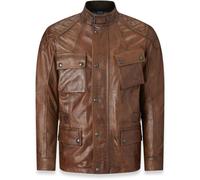Belstaff Turner Motorrad Lederjacke, braun, Größe M für Männer