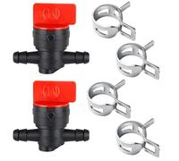 Benzinhahn, 2 StüCk Universal 1/4 Zoll Mit 4 StüCk Benzinfilter 10 Mm Klemmen, Kunststoff Benzinhahn 8mm Universelle Ersatzteile FüR Freischneider, RasenmäHer Und Kleine Motoren
