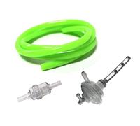 Benzinhahn + Benzinfilter + Benzinschlauch Neon Grün - Passend für Piaggio TPH, Sfera, RST, NRG, Zip, SSL Base - Unterdruck Benzinhahn, 1 Meter Benzinschlauch, Hochwertige Qualität