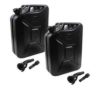 2x Metallkanister schwarz 20 Liter inkl. Ausgießer + Halterung Benzin Diesel