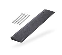 bepco Bordsteinrampe + Befestigungs-Set, LxBxH: 100 x 25 x 4 cm aus Gummi (schwarz) Auffahrrampe,Türschwellenrampe, mit eingelagerten Unterlegscheiben zur Befestigung