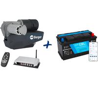 Berger Platinum Rangierhilfe vollautomatisch Anthrazit + LiFePO4 Lithium Batterie 120 Ah 12 V mit Bluetooth im Set Platinum Rangierhilfe (vollautomatisch) 120 Ah