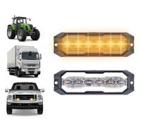 Berger & Schröter 2er Set 12 LED Frontblitzer Stroboskoplicht Orange mit Frontlicht Positionslicht Warnleuchte Warnlicht Blitzlicht Weiß 12V/24V Blitzer, 16 Blitzmodi LKW, PKW, KFZ, Traktor