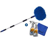 Berger Waschbürsten Set 4-teilig inkl. Mikrofasertuch, Sonax Innenreiniger & Sonax Acryl- und Glasreiniger