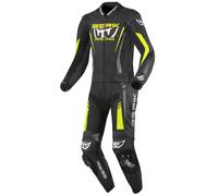 Berik Absolute GP2 2-Teiler Motorrad Lederkombi, schwarz/anthrazit/neon gelb, Größe 50