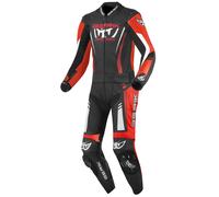 Berik Absolute GP2 2-Teiler Motorrad Lederkombi, schwarz/neon rot/weiß, Größe 56