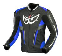 Berik Air-B Motorrad Lederjacke, schwarz-blau, Größe 58 für Männer