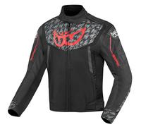 Berik Camo Street wasserdichte Motorrad Textiljacke, schwarz-rot, Größe 56 für Männer