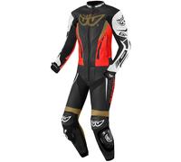 Berik Monza Damen 2-Teiler Motorrad Lederkombi, schwarz-rot-gold, Größe 40
