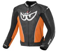 Berik Street Motorrad Lederjacke, schwarz/orange, Größe 56