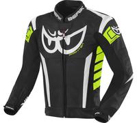 Berik Zakura Motorrad Lederjacke, schwarz-weiss-gelb, Größe 52 für Männer