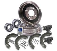 Bestprice 2x Bremstrommel+Backen+Zylinder+Radlager [Hersteller-Nr. 10604585] für VW, Seat