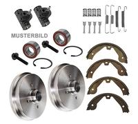 Bestprice 2x Bremstrommel+Backen+Zylinder+Radlager [Hersteller-Nr. 10605213] für Skoda, VW