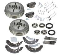 Bestprice 2x Bremstrommel+Backen+Zylinder+Radlager [Hersteller-Nr. 34006496] für Ford