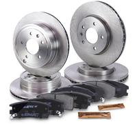 Bestprice Bremsscheiben + Bremsbeläge Vorne + Hinten [Hersteller-Nr. 10604071] für Vauxhall, Opel
